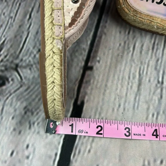 CIRCUS BY SAM EDELMAN LEANNE Rose Gold Silver Mermaid Sequin Slip On Flats - Picture 8 of 17